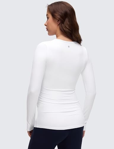 CRZ YOGA Maternity Crewneck Tops - color: White, size: Medium