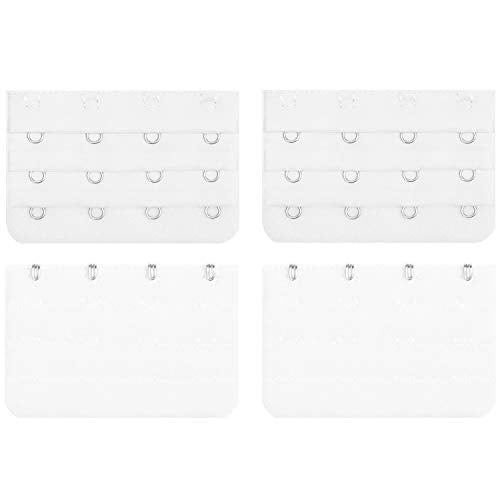 BEADNOVA Bra Extender 4 Hook Bra Back Clips Bra Strap Extender Bra Clasp (4pcs) - color: White