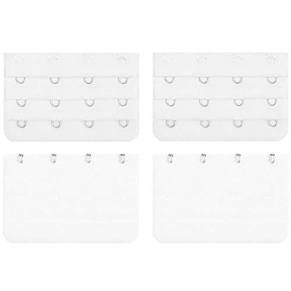 BEADNOVA Bra Extender 4 Hook Bra Back Clips Bra Strap Extender Bra Clasp (4pcs) - color: White