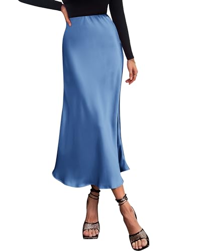BTFBM Long Skirts for Women 2026 Fall Outfits - color: Blue, size: X-Large