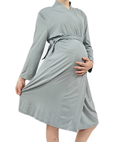 Mommy Robe for Maternity with Matching Swaddle Blanket Girls Boys, Delivery Labor Robe for Hospital Women Dress - color: A32 Robe+swaddle+headband+hat, size: X-Large