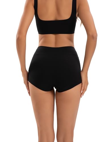 INNERSY Women's Cotton Boyshorts Underwear Soft Boxer Briefs 4-Pack - color: Black, size: Small