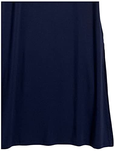 Amazon Essentials Women's Jersey Standard-Fit Short-Sleeve Crewneck Side Slit Maxi Dress - color: Navy, size: Medium