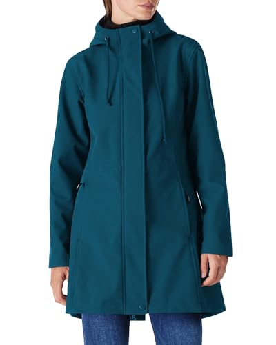 Outdoor Ventures Women's Waterproof Fleece Lined Hooded Softshell Rain Coat - color: Modern Blue, size: X-Large