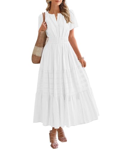 BTFBM Womens Summer 2026 Casual Maxi Dresses - color: White, size: Large