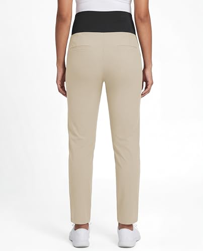 Maternity Pants Over Belly Pregnancy Scrub Pants - color: Khaki, size: XX-Large