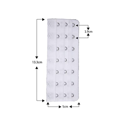 7 Hooks Bra Extender Back Corset Extender Ladies Bra Strap Extension 4pcs - color: White