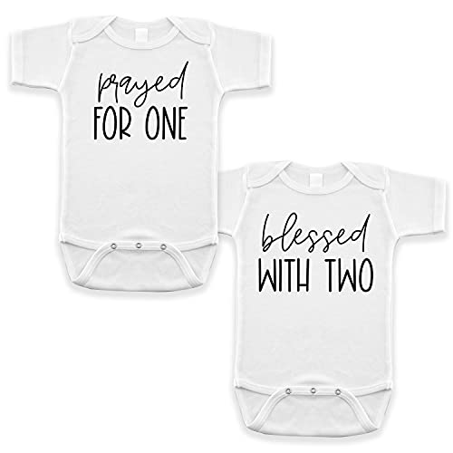 Twin Pregnancy Announcement Infant Bodysuit Set for Grandparent Photo Props 0-3 Months