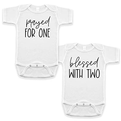 Twin Pregnancy Announcement Infant Bodysuit Set for Grandparent Photo Props 0-3 Months