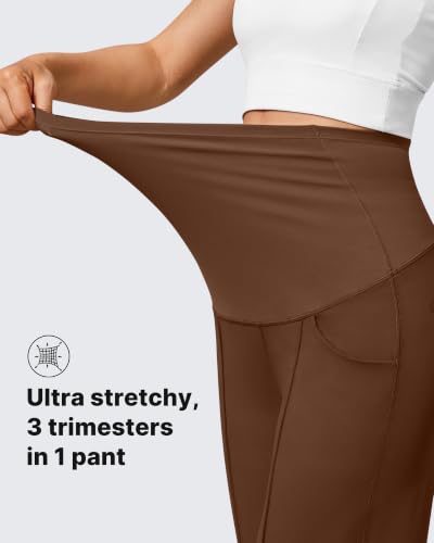 G4Free EverGoing Maternity Dress Pants Pregnancy Slacks - color: Dark Coffee, size: Small
