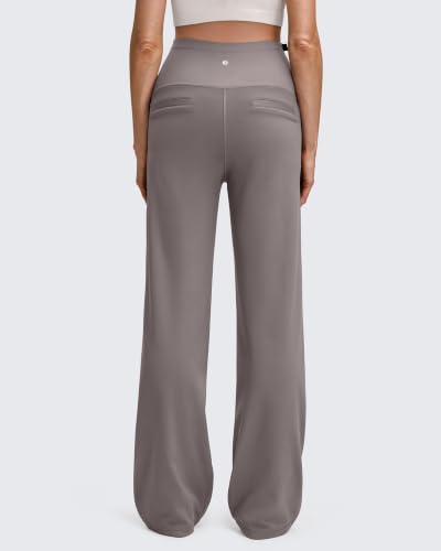 G4Free EverGoing Fleece Lined Maternity Wide Leg Pants Pregnancy Trousers - color: Taupe, size: X-Small