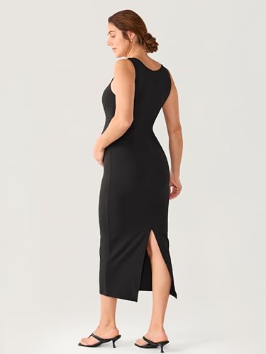 MOMANDA Sleeveless Maternity Nursing Dresses - color: Black, size: X-Small