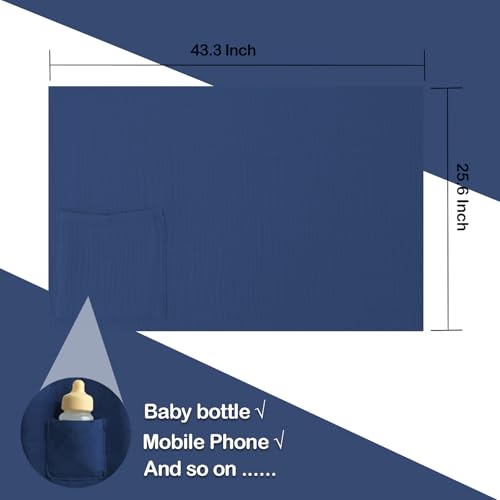 Muslin Nursing Covers for Breastfeeding, Navy Blue - color: Navy Blue