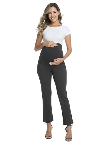 Maternity Pants Work Bootcut Dress Pants - color: Dark Heather Gray, size: XX-Large