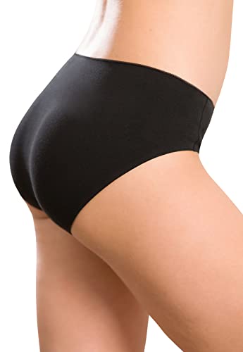 Wealurre Cotton Bikini Women's Breathable Panties Seamless Comfort Underwear - color: Black, size: Large