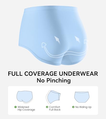OLIKEME Womens Cotton Underwear High Waisted Postpartum C Section Panties Soft Stretch Breathable Full Coverage Briefs 6 Pack - color: Multicolor,6pack, size: Medium