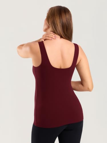 MOMANDA Maternity Nursing Tank Tops - color: Red Merlot, size: Medium