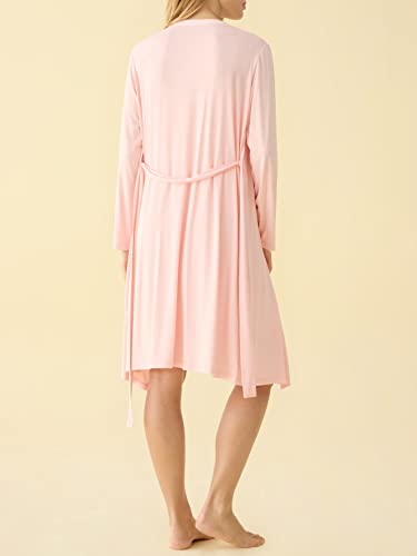Latuza Women's Viscose Nursing Nightgown and Robe Set - color: Pink, size: Large