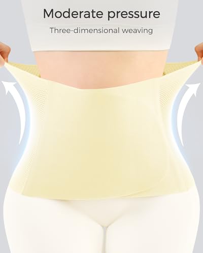 FREETOO Postpartum Belly Band Wrap for Women,Abdominal Binder Post Surgery - color: Light Cream