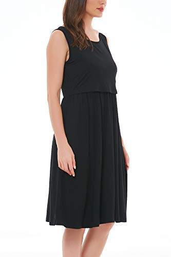 Smallshow Women's Sleeveless Nursing Dresses - color: Black, size: Large