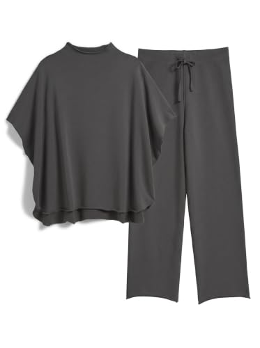 PrinStory Womens Lounge Set Summer 2 Piece Matching Sets - color: Dark Gray, size: XX-Large