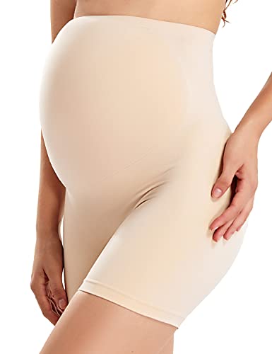 Gratlin Women's Maternity Shapewear Shorts - color: Beige, size: X-Large