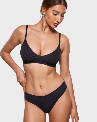 INLYRIC Women's Scoop Bralette No Padding - color: Black, size: Large