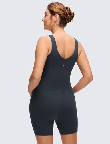 CRZ YOGA Maternity V Neck Romper - color: True Navy, size: X-Large