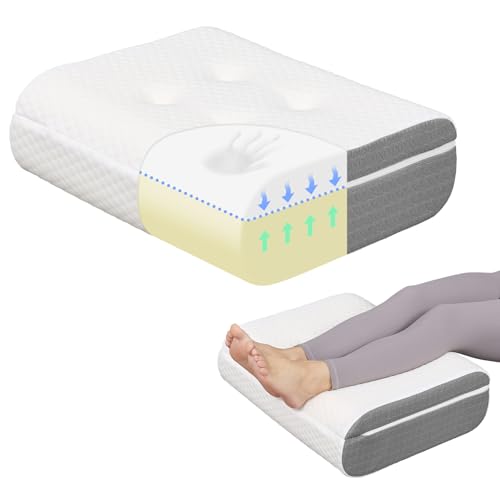 baibu Dual-Layer Leg Elevation Pillow for Legs and Knee Support, Feet Elevation Pillow for Sleeping, Blood Circulation & Swelling Relief, White