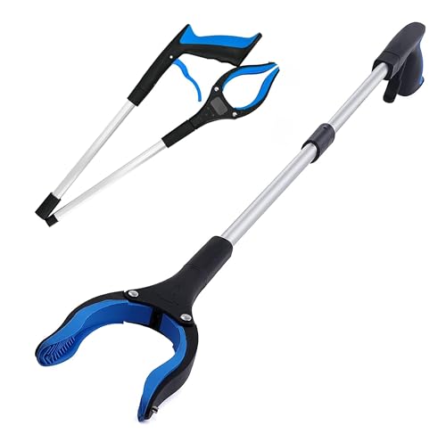 34" Grabber Tool - 2 Pack 34 Inch Long Foldable Grabbers for Elderly Grab It Reaching Tool with Rotating Jaw +Magnets, Grabber Pickup Tool, Heavy Duty Grabber Reacher Tool