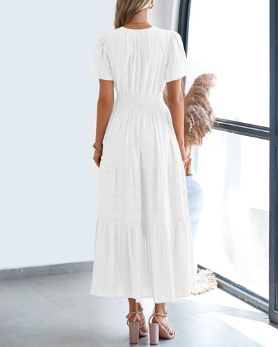 BTFBM Womens Summer 2026 Casual Maxi Dresses - color: White, size: Small