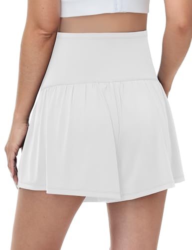 Maternity Flowy Shorts Stretchy Pregnancy Skirts - color: White, size: Medium