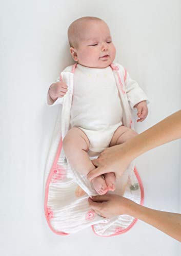 Amazing Baby Muslin Sleeping Sack - color: Watercolor Roses, size: Medium (6-12 Month)