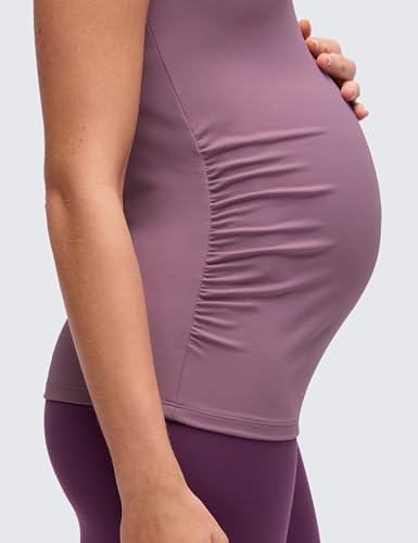 CRZ YOGA Maternity Nursing Tank Tops - color: Light Lavender, size: Large