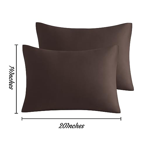 NTBAY Toddler Microfiber Pillowcases, Set of 2, Dark Brown - color: Dark Brown, size: Toddler (14"x20")