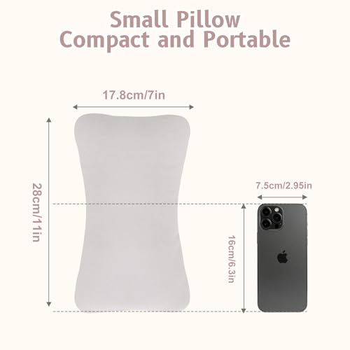vocheer Small Pillow with Removable Cover, 11"x 7" Tiny Travel Pillow 2PCS - color: Dove-2pc