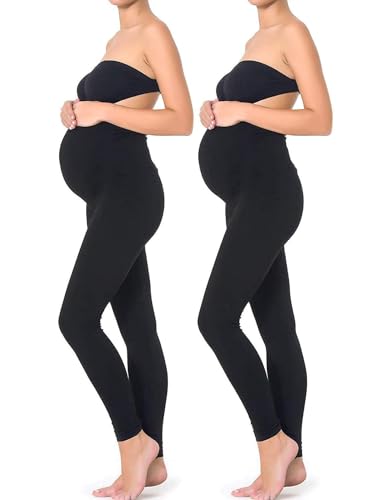 Maternity Leggings - color: 2-pack Black, size: Large