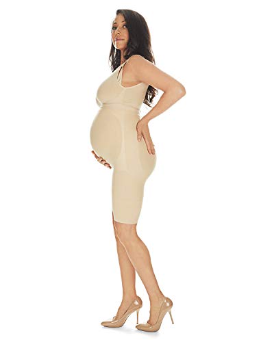 SlimMe Women's Maternity High-Waist Seamless Thigh Shaper - color: Black, size: Small