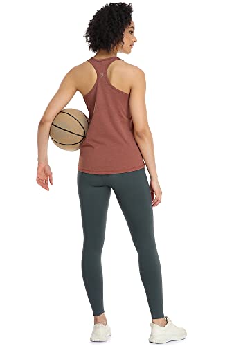 icyzone 3 Pack Women's Racerback Workout Tank Tops - color: Black/Cream White/Brick, size: Small