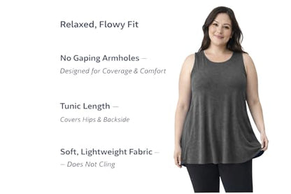 Epic MMA Gear Long Flowy Sleeveless Tunic Top for Women - color: Charcoal, size: Medium