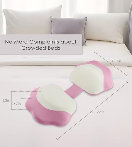 Memory Foam Pregnancy Pillow Cooling Maternity Pillow for Belly Support - color: Pink