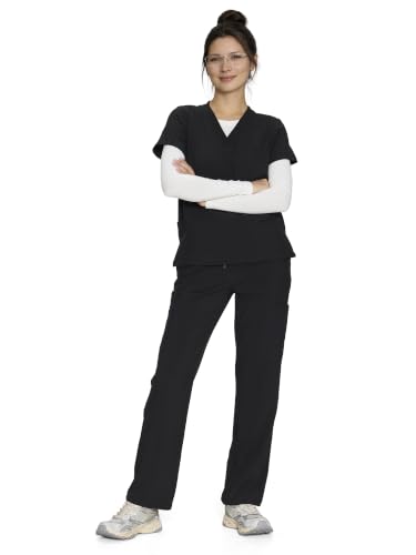 Underscrub Long Sleeve Women High Crew Neck Comfort Tee, Scrub Undershirt - color: White, size: XX-Small