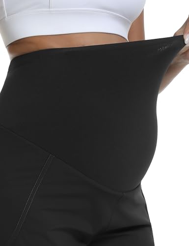 Women's Maternity Running Athletic Shorts - color: Black, size: Small