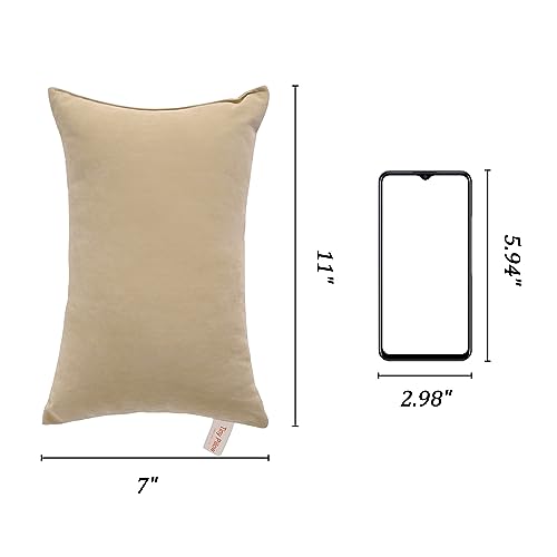 BEDSUM Plush Mini Pillows, 11 x 7, Microfiber, 2 Pack, Taupe - color: Taupe, size: 11x7 inches