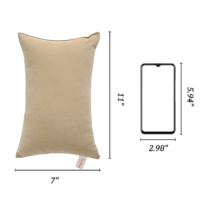 BEDSUM Plush Mini Pillows, 11 x 7, Microfiber, 2 Pack, Taupe - color: Taupe, size: 11x7 inches