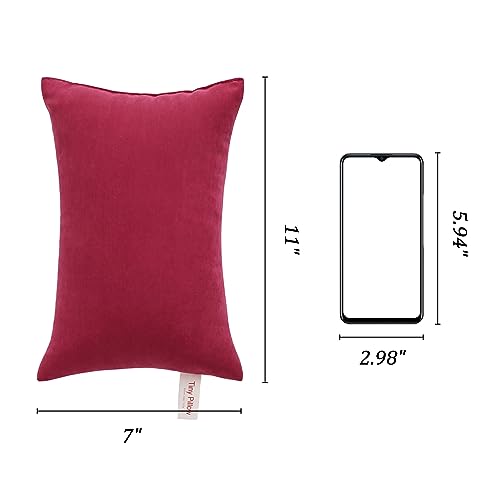 BEDSUM Plush Mini Pillows, 11 x 7, Microfiber, 2 Pack, Red - color: Red, size: 11x7 inches