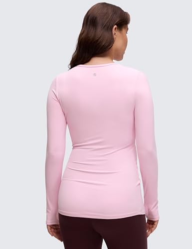 CRZ YOGA Maternity Crewneck Top - color: Pink Peony, size: Medium