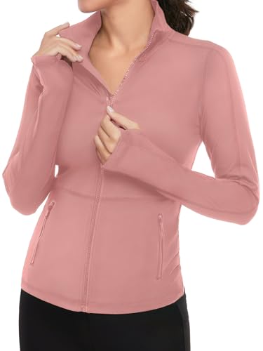 VUTRU Women's Workout Yoga Jacket Full Zip Running Athletic Track Jacket - color: A-pink, size: X-Small