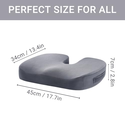 Office Chair Cushion, Memory Foam Seat Cushion for Tailbone Pain, Grey - color: Grey