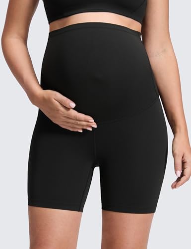 CRZ YOGA Maternity Biker Shorts 6" - color: Black, size: Small